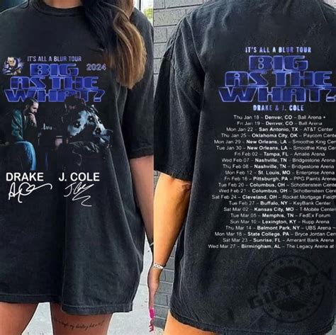 Official Drake J Cole It S All Blur Tour Shirt Giftyzy