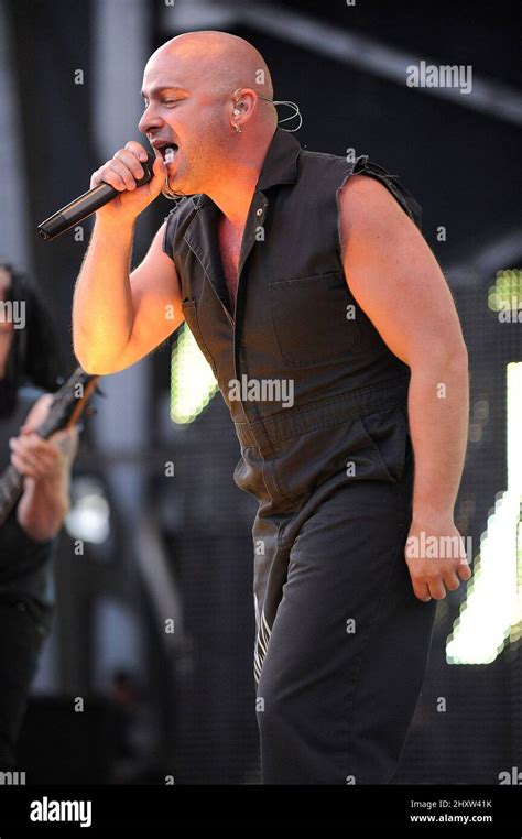 Singer David Draiman of the band Disturbed performs at Rock on the Range Music Festival that ...