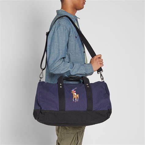 Polo Ralph Lauren Polo Player Canvas Duffle Bag Navy End Uk