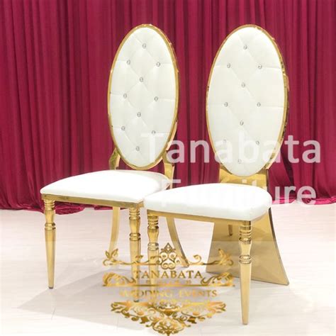 High Back Golden Metal Throne Chair Wedding Tanabata