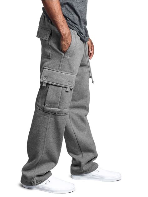 G Style Usa Mens Solid Fleece Heavyweight Cargo Pants Casual Pants