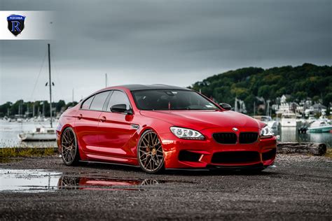 Bmw M6 F06 Red With Brushed Bronze Rohana Rfx10 Aftermarket Wheels Wheel Wheel Front