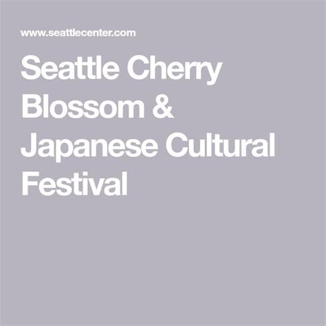 Seattle Cherry Blossom Festival