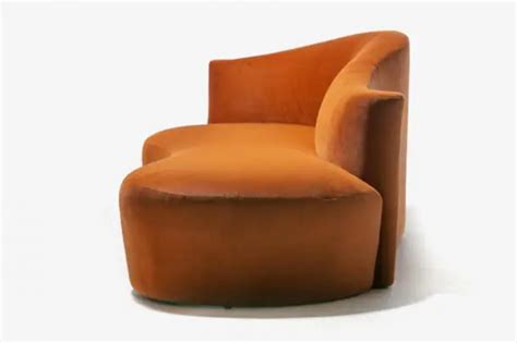 Weiman Vladimir Kagan Style Amorphous Serpentine Sofa In Terra Cotta