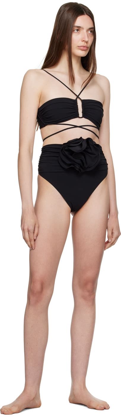 Magda Butrym Black Flower Appliqu Bikini Bottoms Magda Butrym