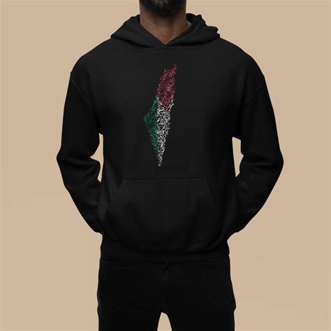 hoodie with Palestinian map in Arabic quotes. - Design Gators