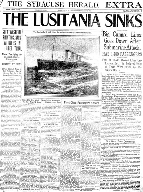 Maritimequest Lusitania 1907 Front Pages Page 2