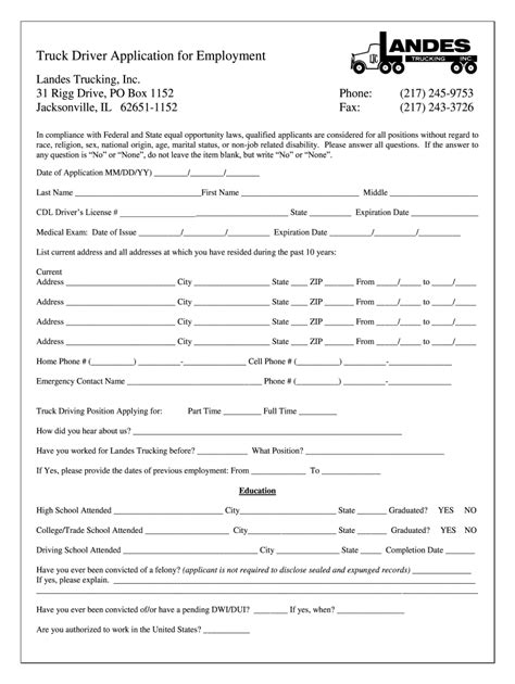 Truck Driver Format Fill Out Sign Online Dochub