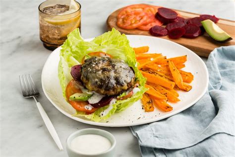 Naked Beef Cheese Burgers With Avo Beetroot Recipes Fresh Start