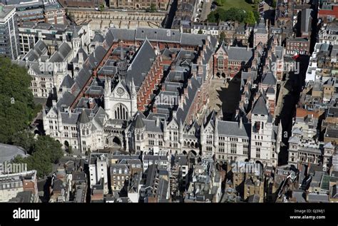 aerial view of the Royal Courts of Justice containing the High Court ...