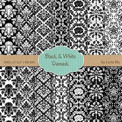 Black And White Damask Digital Paper