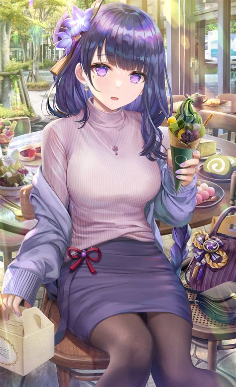 Necklace Purple Eyes Purple Hair Genshin Impact Torino Akua Food