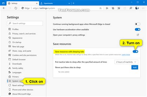 How To Enable Sleeping Tabs In Microsoft Edge Save Memory Or Disable