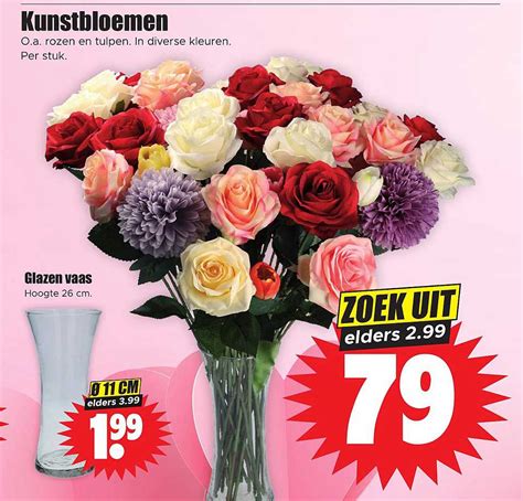 Kunstbloemen Of Glazen Vaas Aanbieding Bij Dirk Folders Nl