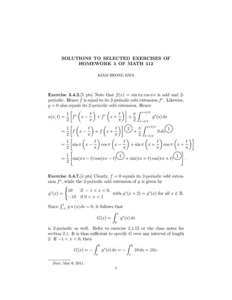 Seminar Assignments Homework 1 9 SOLUTIONS TO SELECTED EXERCISES