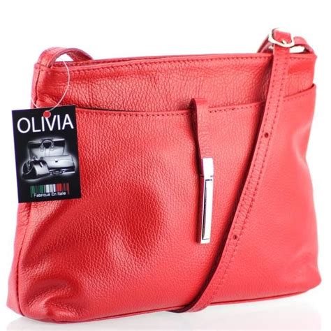 Sac Bandouli Re Femme Cuir Rouge Bari N Sac Rouge Achat Vente