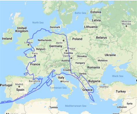 Alaska outlined over Western Europe. - Maps on the Web