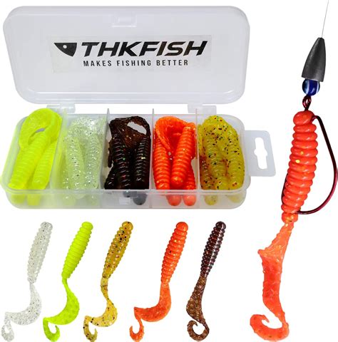 THKFISH 20 Pezzi Esche Di Plastica 2 5IN Porta Artificiali Esca Da