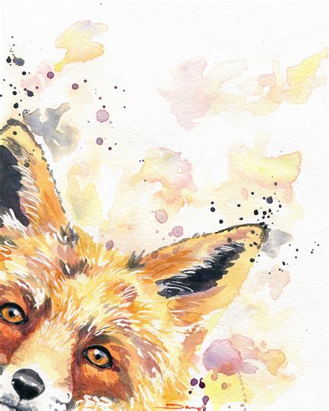 Fox Art Woodland Nursery Art Fox Painting Nursery Decor Etsy Fox Painting Fox Art