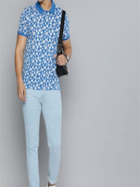 Buy Mast And Harbour Men Pure Cotton Floral Printed Polo Collar T Shirt