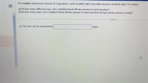 Solved If A Multiple Choice Test Consists Of 5 Questions Chegg