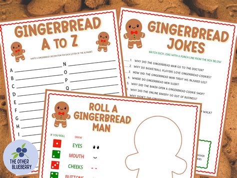 Gingerbread Game Bundle 5 Games Gingerbread Games Etsy