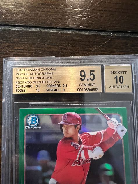 Shohei Ohtani Bowman Chrome Rookie Green Auto Refractor Bgs