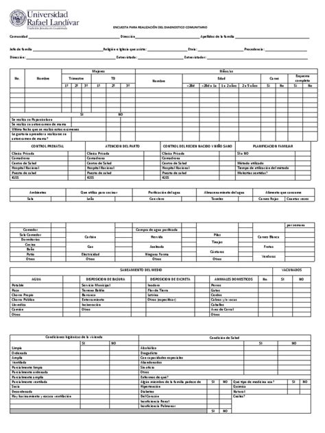 Formato Para Realizar La Encuesta De Diagnostico Comunitario 2019 Pdf Ciencias De La Salud
