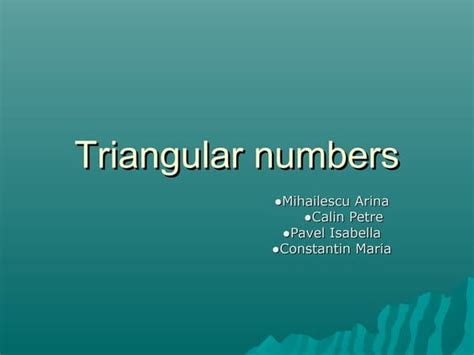 Triangular numbers