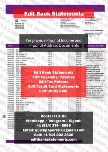 Fake Permanent Tsb Bank Statement