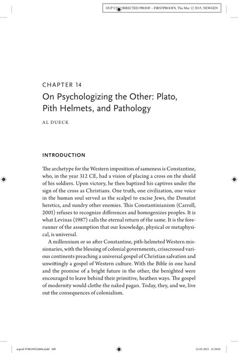 Pdf On Psychologizing The Other