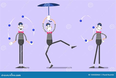 A Set Of Mimes 04 Stock Illustration Illustration Of Circus 104430464