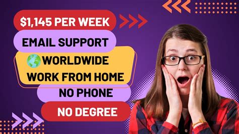 Worldwide Remote Job 1145 Per Week Email Support No Phone No