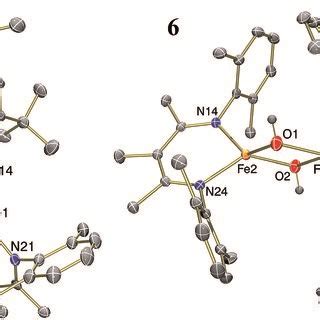 Thermal Ellipsoid Plots Of The Molecular Structures Of Lfe Oc H Tbu