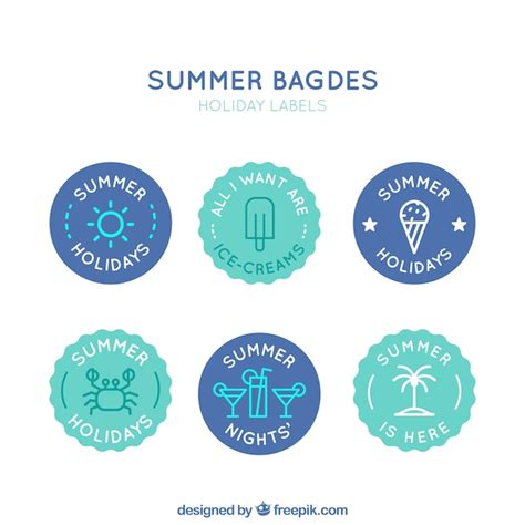 Free Vector Pack Of Round Summer Badges