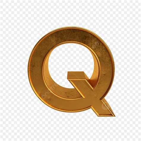 Q 3d Transparent PNG Gold 3d Letter Q Design Gold Character