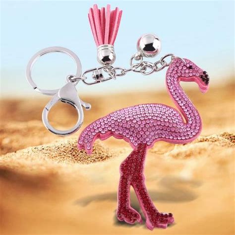 HURRISE pendentif sac Porte clés Flamant Rose élégant Porte clés en