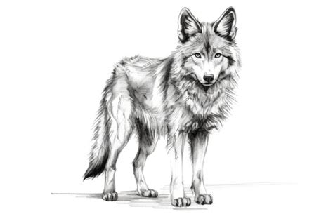 Dessin De Loup Mignon Sur Fond Blanc Ia G N Rative Photo Premium