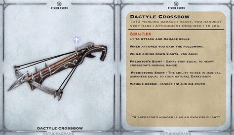 Dactyle Crossbow Community Build Dndhomebrew Dungeons And Dragons Homebrew Dnd 5e