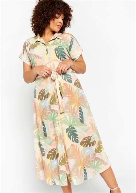 Robe chemise à imprimé tropical LolaLiza