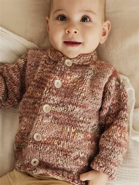 Kit Tricot Gilet Layette Laine Lewis Marron Caramel Kiabi