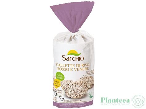 Rondele Expandate Orez Rosu Negru Fara Gluten Eco 100g Sarchio Pret