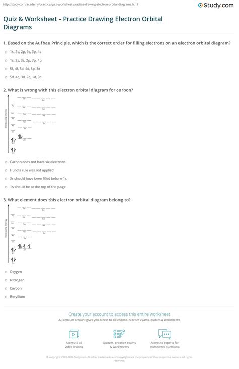 Orbital Diagram Practice Worksheet With Answers