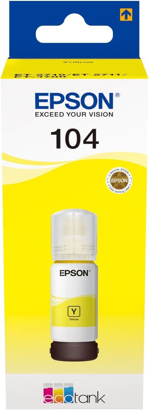 Epson EcoTank 104 Yellow Genuine Ink Bottle Amazon Co Uk Computers