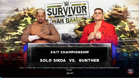 Wwe2k23 Solo Sikoa Vs Gunther For The 24 7 Championship Match In Hell