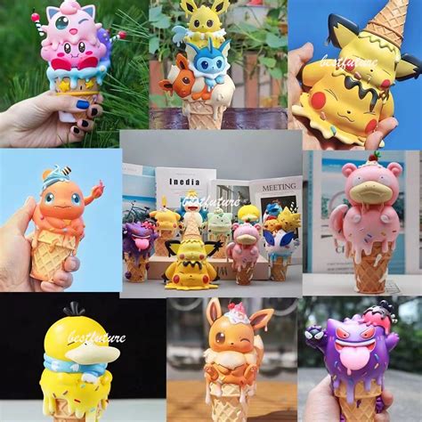 Pokemon Action Figure Bulbasaur Psyduck Snorlax Pikachu Ice Cream