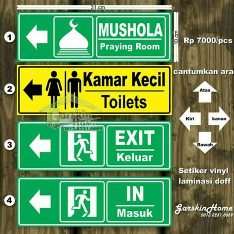 Jual Stiker Arah Exit In Mushola Toilet Stok Selalu Ready Shopee