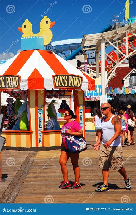 Rides And Carnival Games On The Boardwalk Editorial Photo Image Of