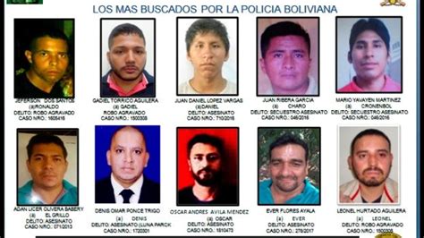 Felcc Divulga Lista De 10 Prófugos Más Buscados En Bolivia Eju Tv