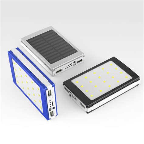 Металлический повербанк с LED и солнечной панелью. PowerBank 20000mah ...